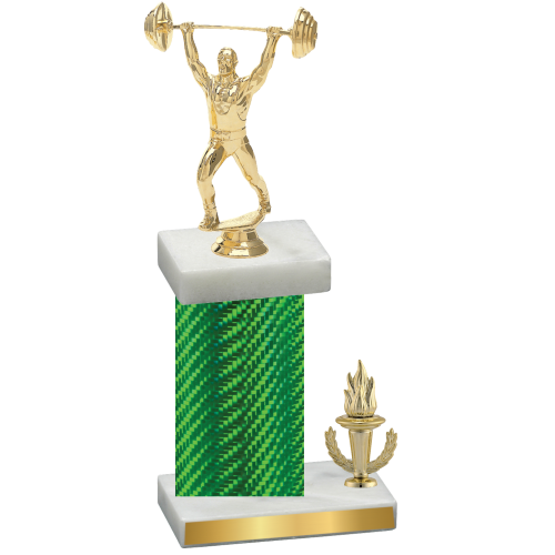 Accented Single Green Carbon Fiber Victory Weights Trophy