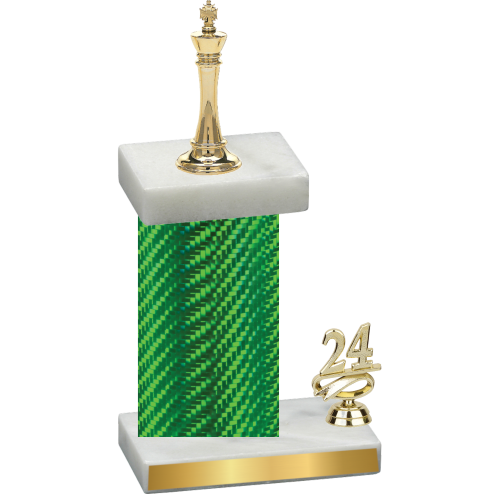 Accented Single Green Carbon Fiber Year Chess Trophy