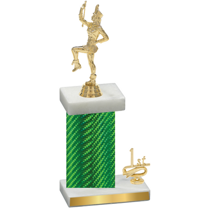 Accented Single Green Carbon Fiber First Place Majorette Trophy