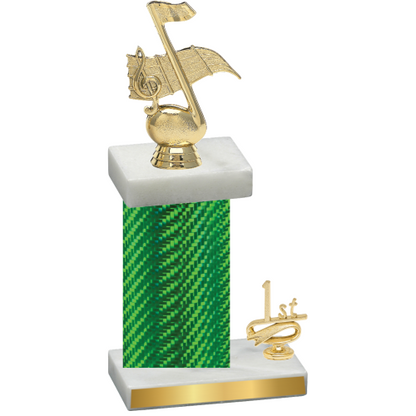 Accented Single Green Carbon Fiber First Place Music Trophy