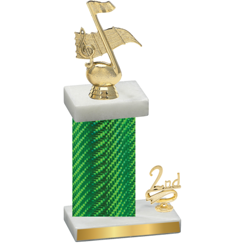 Accented Single Green Carbon Fiber Second Place Music Trophy