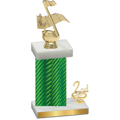 Accented Single Green Carbon Fiber Second Place Music Trophy