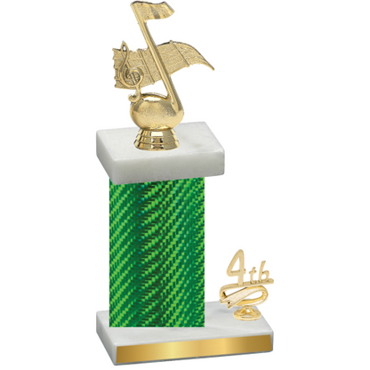 Accented Single Green Carbon Fiber Fourth Place Music Trophy