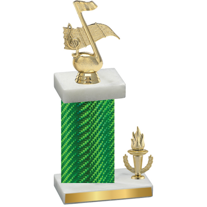 Accented Single Green Carbon Fiber Victory Music Trophy