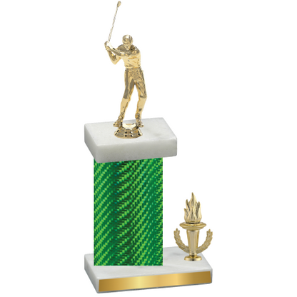 Accented Single Green Carbon Fiber Victory Golf Trophy