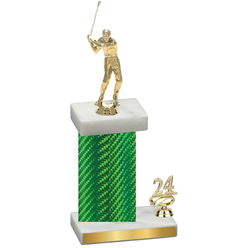 Accented Single Green Carbon Fiber Year Golf Trophy