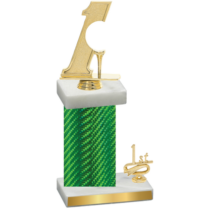 Accented Single Green Carbon Fiber First Place Golf Trophy