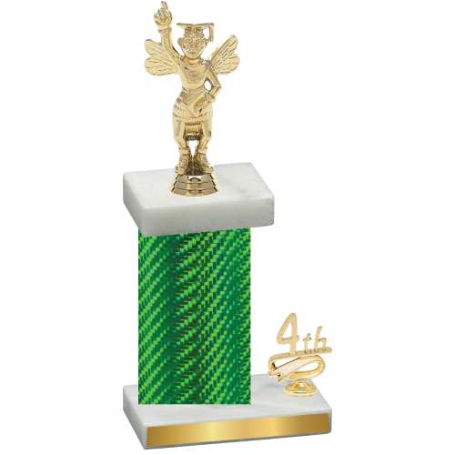 Accented Single Green Carbon Fiber Fourth Place Academics Trophy