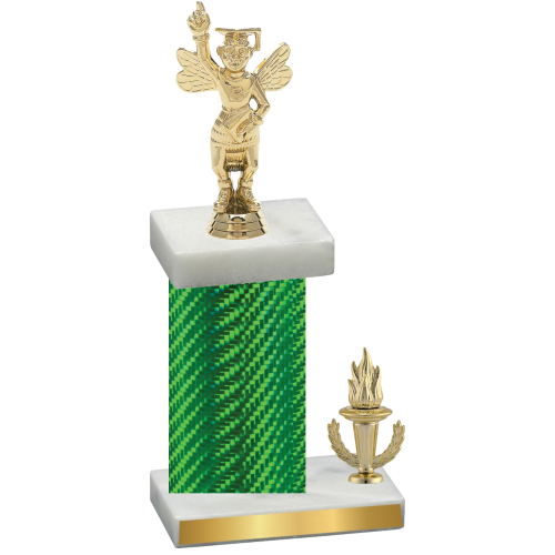 Accented Single Green Carbon Fiber Victory Academics Trophy