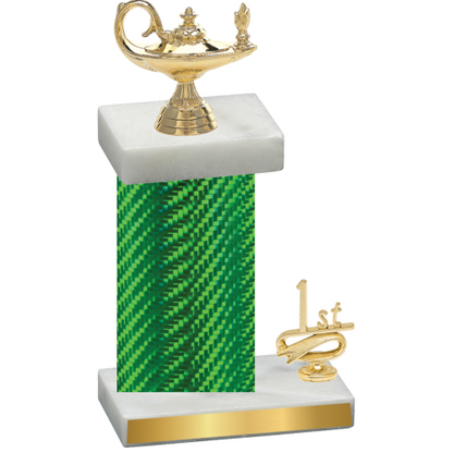 Accented Single Green Carbon Fiber First Place Academics Trophy