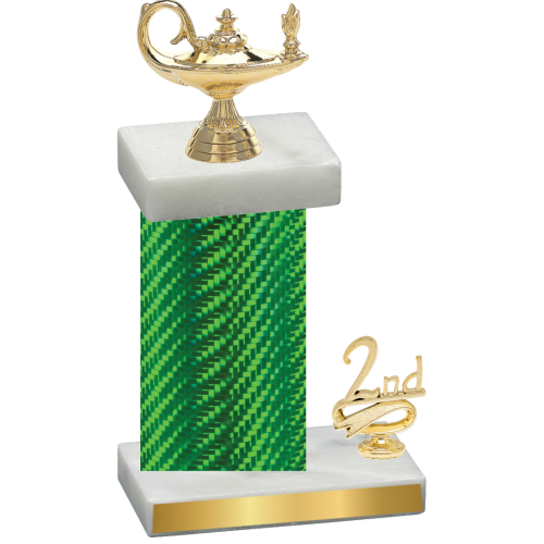 Accented Single Green Carbon Fiber Second Place Academics Trophy