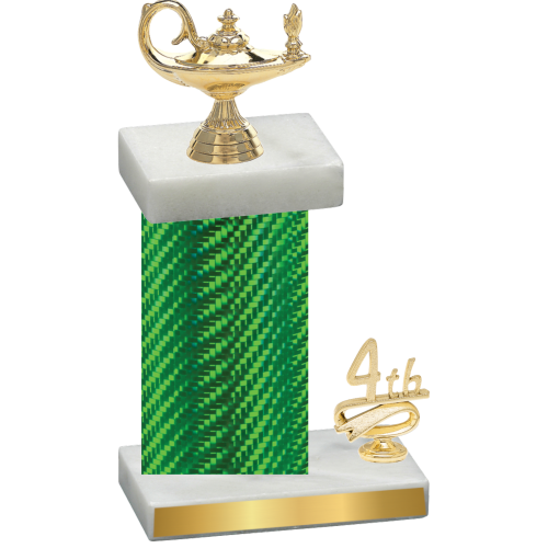 Accented Single Green Carbon Fiber Fourth Place Academics Trophy