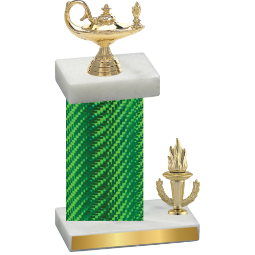 Accented Single Green Carbon Fiber Victory Academics Trophy