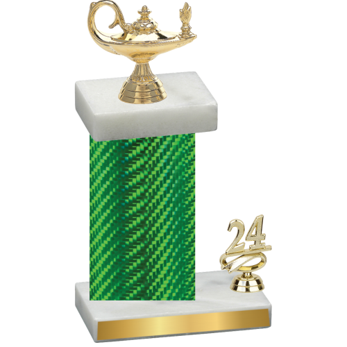 Accented Single Green Carbon Fiber Year Academics Trophy