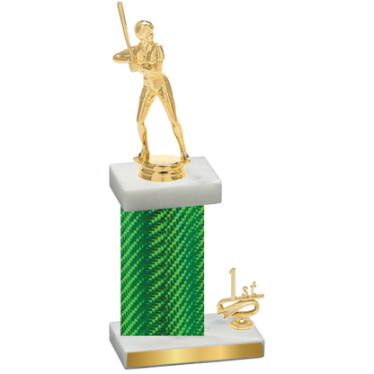 Accented Single Green Carbon Fiber First Place Softball Trophy