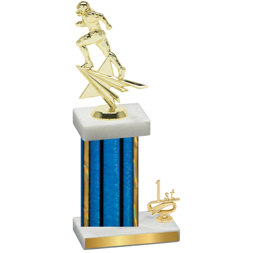 Accented Single Blue Glacier First Place Football Trophy