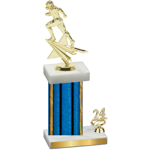 Accented Single Blue Glacier Year Football Trophy