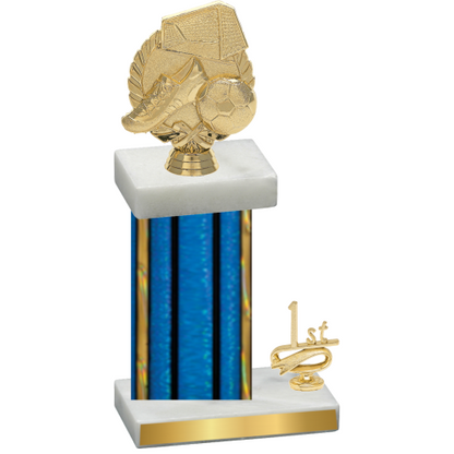 Accented Single Blue Glacier First Place Soccer Trophy