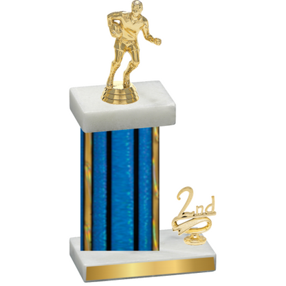 Accented Single Blue Glacier Second Place Rugby Trophy