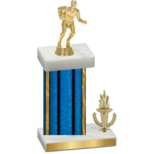 Accented Single Blue Glacier Victory Rugby Trophy