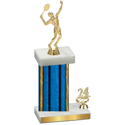 Accented Single Blue Glacier Year Tennis Trophy