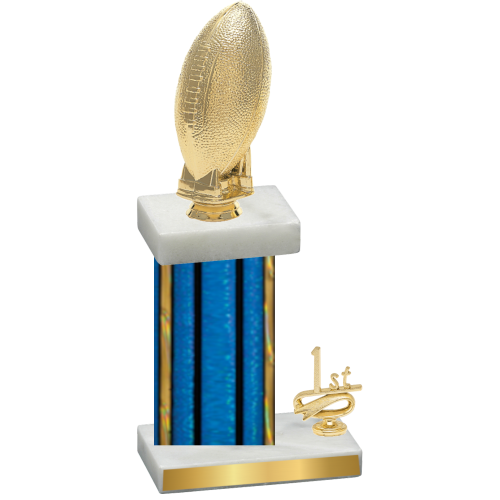 Accented Single Blue Glacier First Place Football Trophy