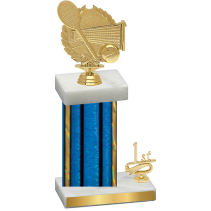 Accented Single Blue Glacier First Place Tennis Trophy