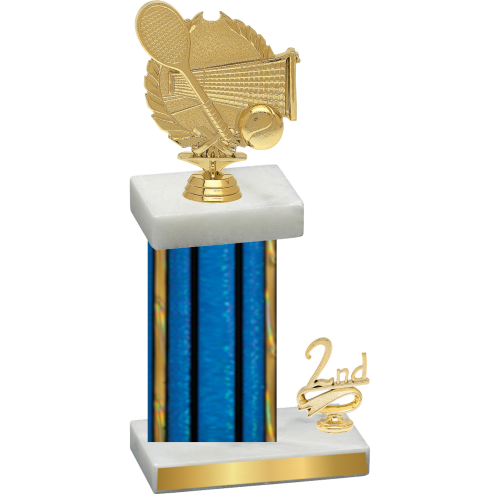 Accented Single Blue Glacier Second Place Tennis Trophy