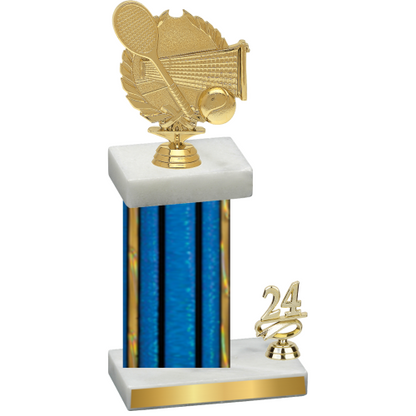 Accented Single Blue Glacier Year Tennis Trophy