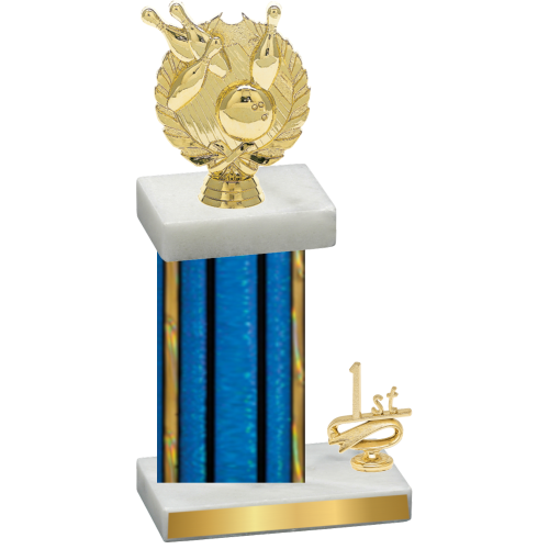 Accented Single Blue Glacier First Place Bowling Trophy