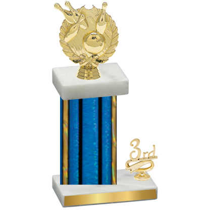 Accented Single Blue Glacier Third Place Bowling Trophy