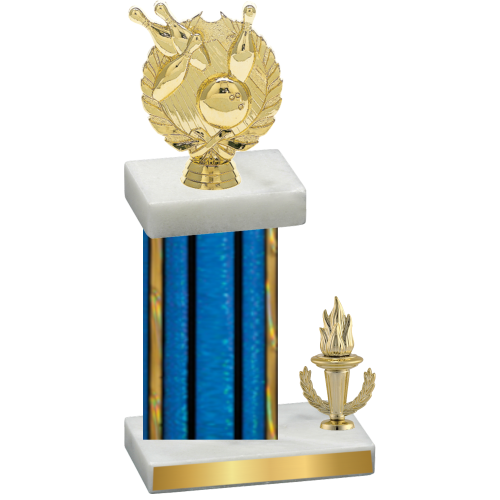 Accented Single Blue Glacier Victory Bowling Trophy