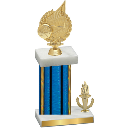 Accented Single Blue Glacier Victory Volleyball Trophy