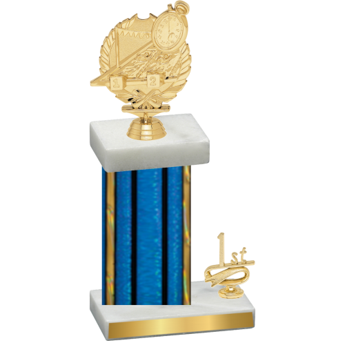 Accented Single Blue Glacier First Place Swimming Trophy