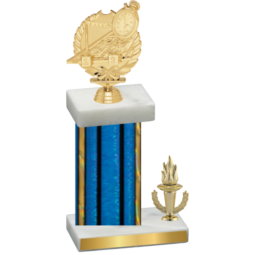 Accented Single Blue Glacier Victory Swimming Trophy