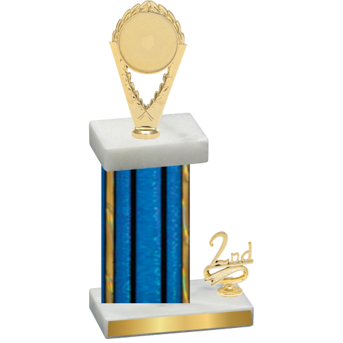 Accented Single Blue Glacier Second Place Insert Trophy