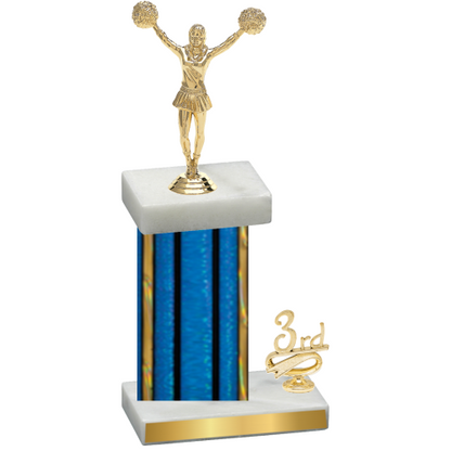 Accented Single Blue Glacier Third Place Cheerleading Trophy