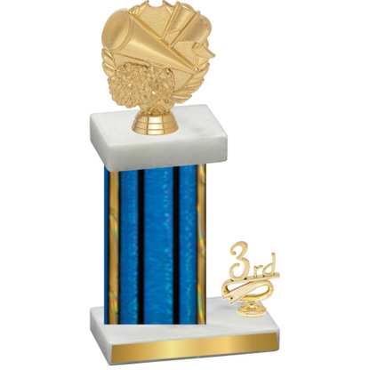 Accented Single Blue Glacier Third Place Cheerleading Trophy