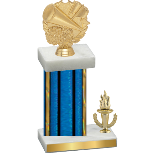 Accented Single Blue Glacier Victory Cheerleading Trophy