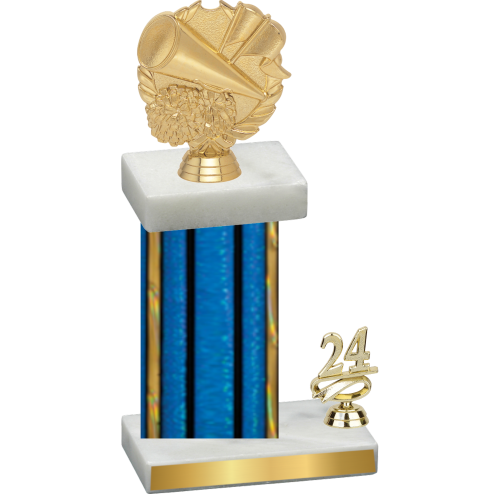 Accented Single Blue Glacier Year Cheerleading Trophy