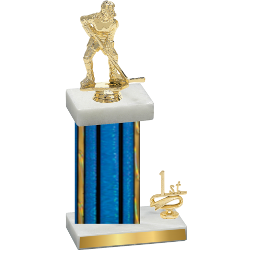 Accented Single Blue Glacier First Place Hockey Trophy