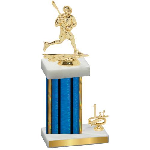 Accented Single Blue Glacier First Place Lacrosse Trophy