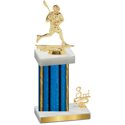 Accented Single Blue Glacier Third Place Lacrosse Trophy