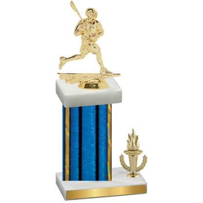 Accented Single Blue Glacier Victory Lacrosse Trophy