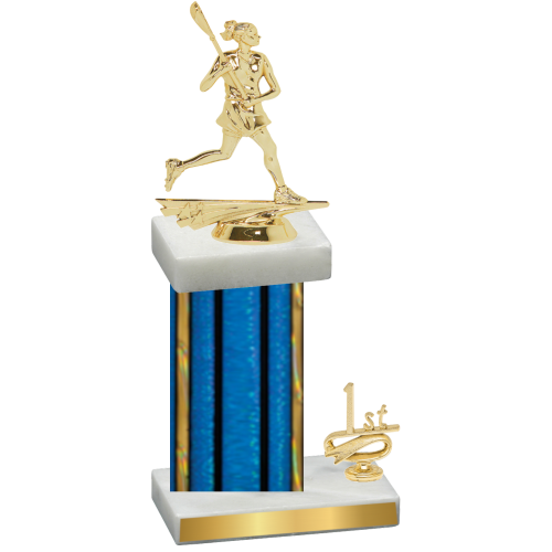 Accented Single Blue Glacier First Place Lacrosse Trophy