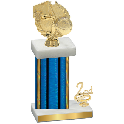 Accented Single Blue Glacier Second Place Basketball Trophy