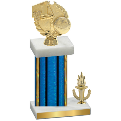 Accented Single Blue Glacier Victory Basketball Trophy