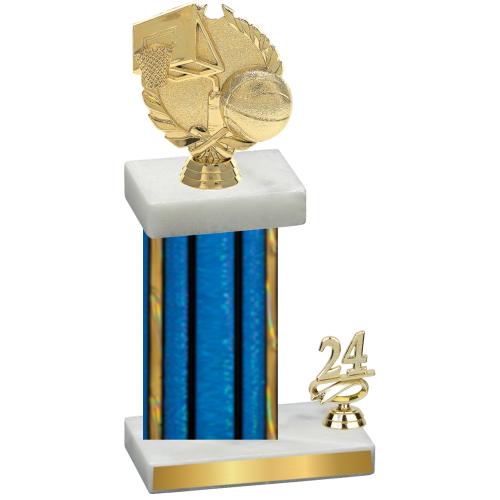 Accented Single Blue Glacier Year Basketball Trophy