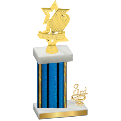 Accented Single Blue Glacier Third Place Pickleball Trophy