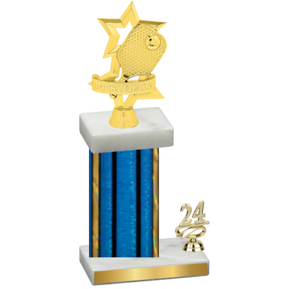 Accented Single Blue Glacier Year Pickleball Trophy